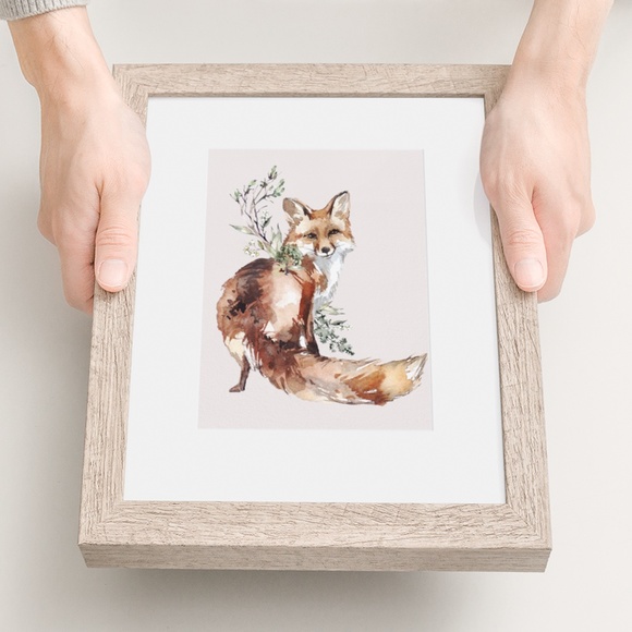 Watercolor Fox Wall Art Print Poster Illustration Unframed - Picture 6 of 10